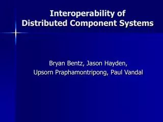 Interoperability of Distributed Component Systems