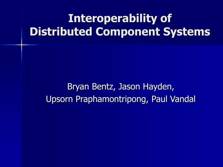 interoperability of distributed component systems