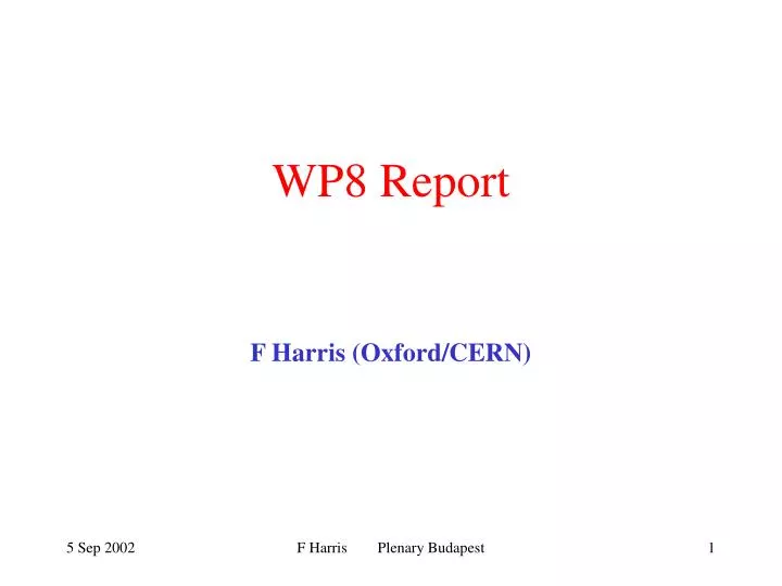 wp8 report
