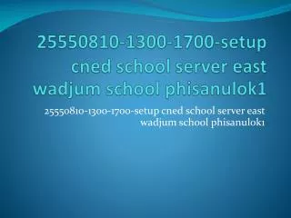 25550810-1300-1700-setup cned school server east wadjum school phisanulok1
