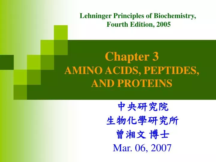 chapter 3 amino acids peptides and proteins