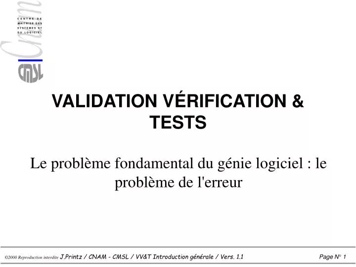 validation v rification tests