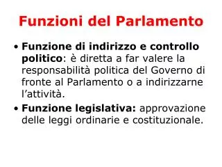 funzioni del parlamento