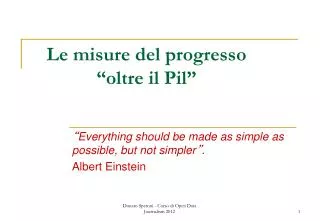 le misure del progresso oltre il pil