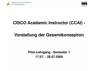 cisco acadamic instructor ccai vorstellung der gesamtkonzeption