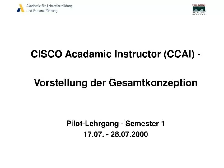 cisco acadamic instructor ccai vorstellung der gesamtkonzeption