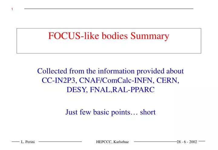 focus like bodies summary