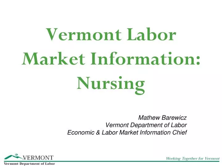 vermont labor market information nursing