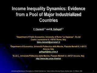 Income Inequality Dynamics: Evidence from a Pool of Major Industrialized Countries