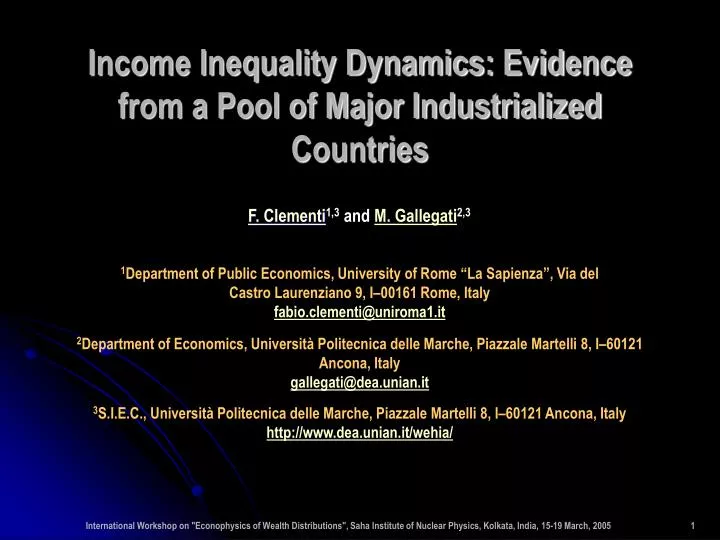income inequality dynamics evidence from a pool of major industrialized countries
