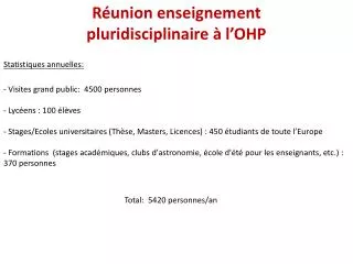 r union enseignement pluridisciplinaire l ohp