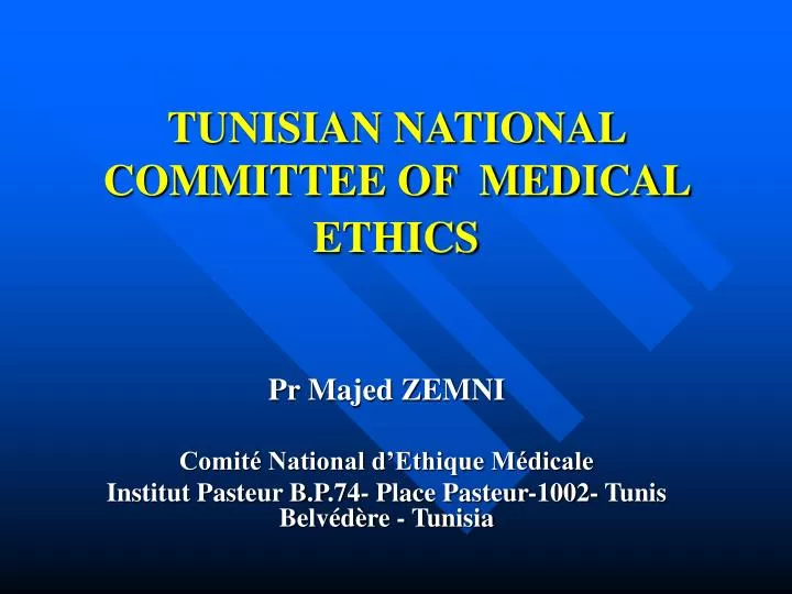 tunisian national committee of medical ethics