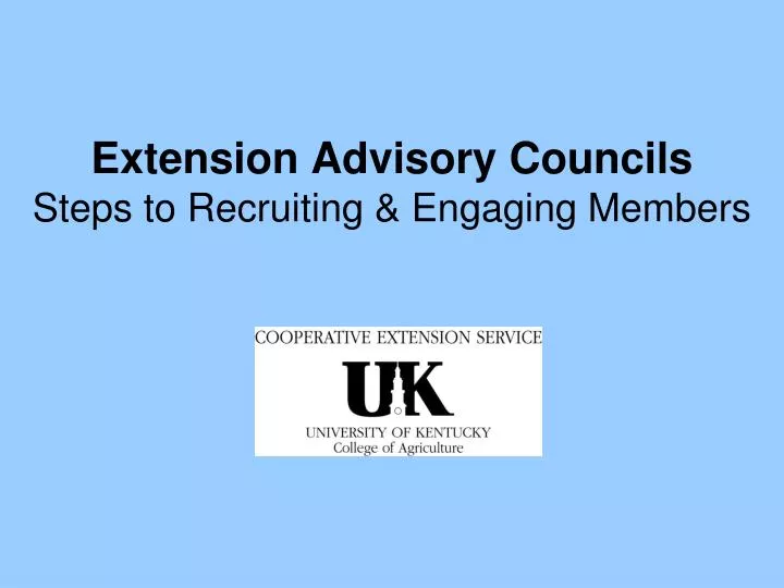 extension advisory councils steps to recruiting engaging members