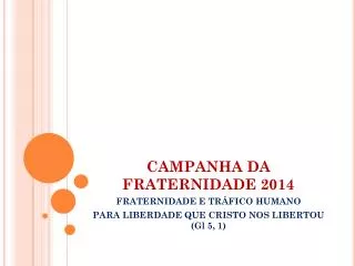 campanha da fraternidade 2014