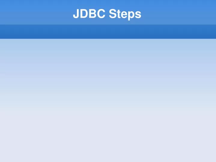 jdbc steps