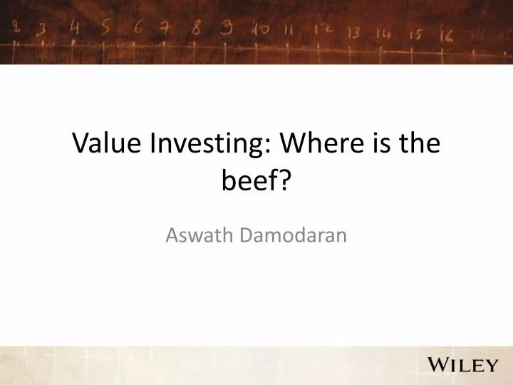 value investing where is the beef