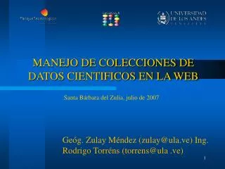 manejo de colecciones de datos cientificos en la web