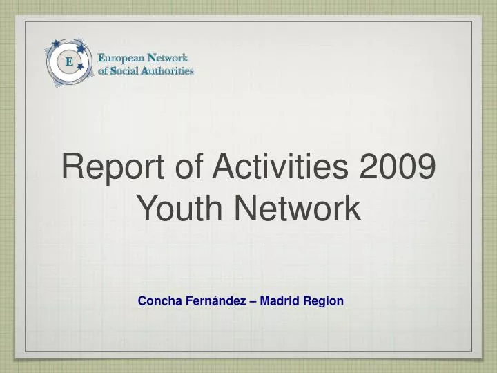 report of activities 2009 youth network