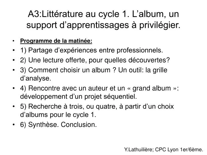 a3 litt rature au cycle 1 l album un support d apprentissages privil gier