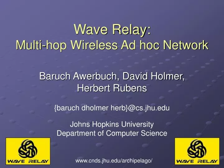wave relay multi hop wireless ad hoc network