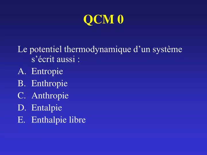 qcm 0