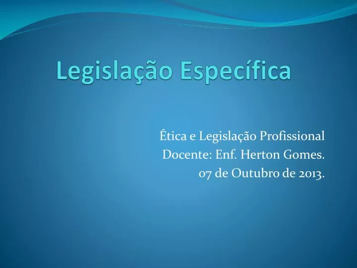 legisla o espec fica