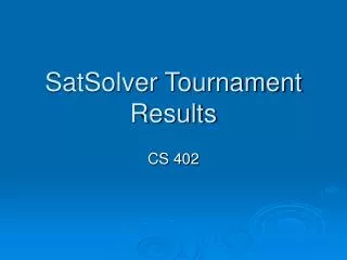 SatSolver Tournament Results