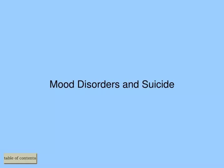 mood disorders and suicide
