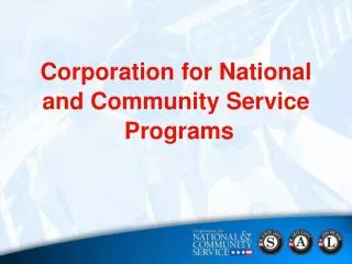 Corporation for National and Community Service Programs