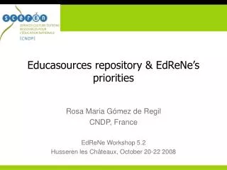 Educasources repository &amp; EdReNe’s priorities
