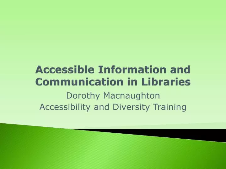 accessible information and communication in libraries