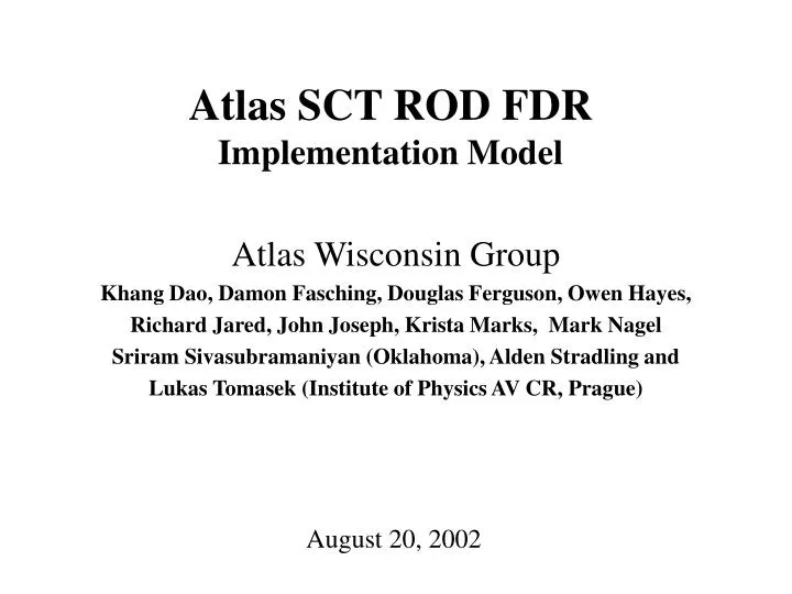 atlas sct rod fdr implementation model
