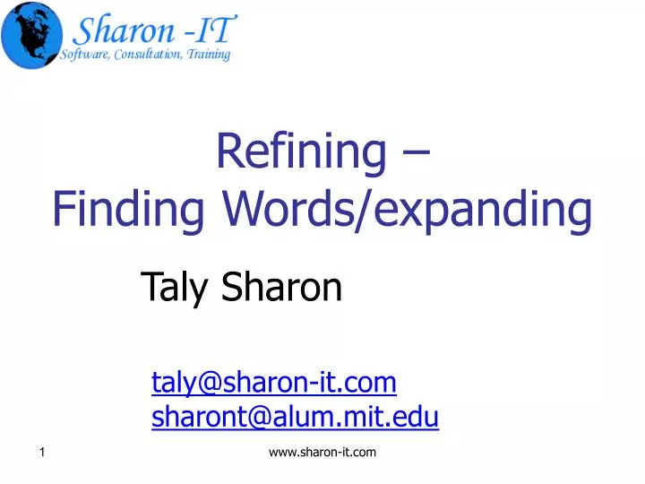 refining finding words expanding