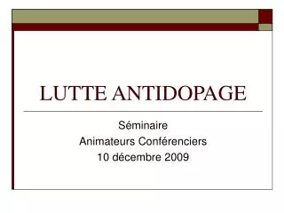 lutte antidopage