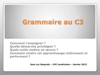 grammaire au c3