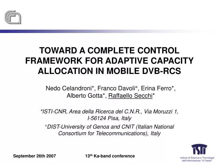 toward a complete control framework for adaptive capacity allocation in mobile dvb rcs