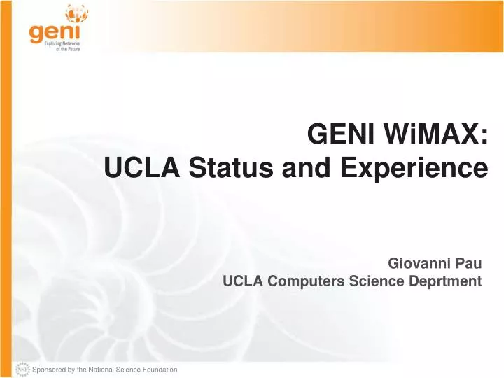geni wimax ucla status and experience