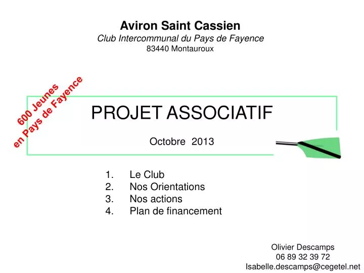 projet associatif octobre 2013