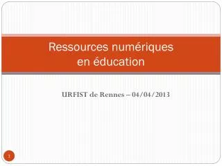 ressources num riques en ducation