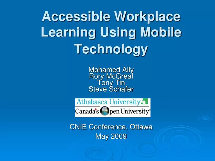 accessible workplace learning using mobile technology