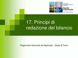 17 principi di redazione del bilancio