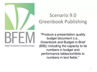 Scenario 9.0 Greenbook Publishing