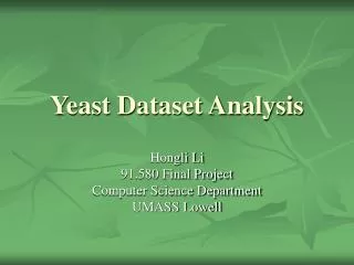 Yeast Dataset Analysis