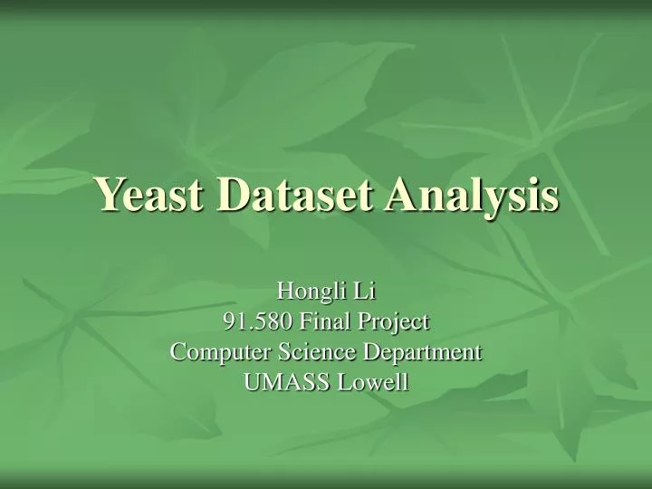 yeast dataset analysis