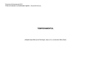 temperamentul
