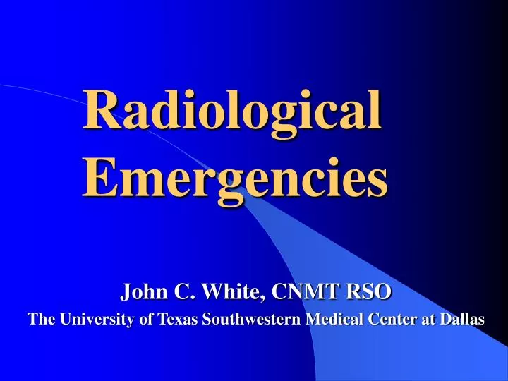 radiological emergencies