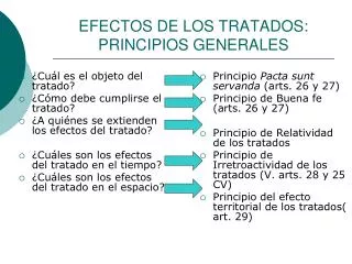 efectos de los tratados principios generales