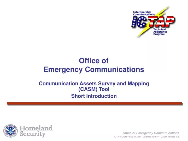 communication assets survey and mapping casm tool short introduction
