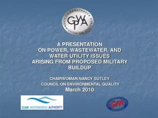 A PRESENTATION ON POWER, WASTEWATER, AND WATER UTILITY ISSUES