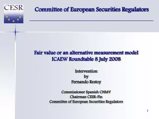 Committee of European Securities Regulators